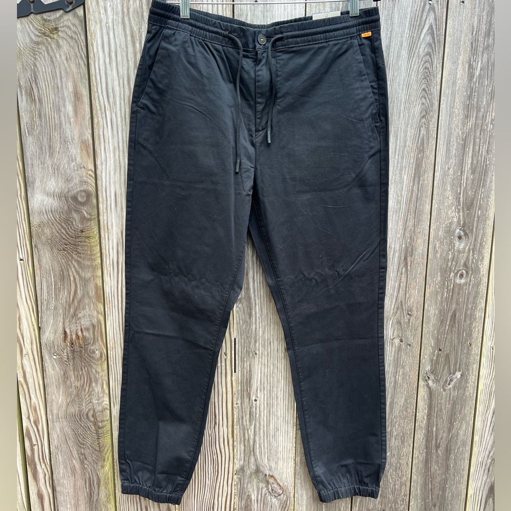 TIMBERLAND Lovell Lake Slim Fit Tapered Stretch Jogger Black Pant Mens 34 x 32